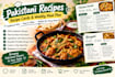 write pakistani recipes , recipe cards and weekly meal plan