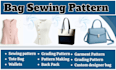 create digital  backpack handbag totes bag sewing pattern design and tech pack