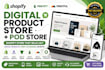 shopify digital product store, print on demandstore with printify and printiful