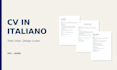 rewrite and design your italian CV and resume