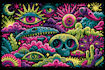 design wild psychedelic trippy illustrations