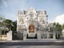 redesign classical european building, lime stone facade visual,archviz rendering