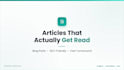 write articles and blog posts