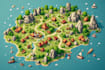 create event, tourist, and fantasy map illustration