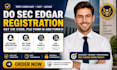do sec edgar registration, get cik code, file form id and form d