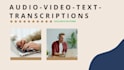 proporcionaré transcripción de texto y audio