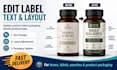 edit and change text details or layout on your product label packaging