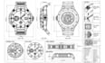 create luxury watch cad design and technical drawing for factory ready tech pack