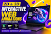 create 2d 3d interactive web animations with threejs webgl gsap games and apps