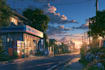 draw anime background, lofi artwork, visual novel art