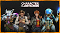 paint professional character art, no ai