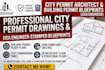 do city permit architect drawing building permit blueprints as usa engineer