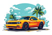 make vector car illustration in cartoon style