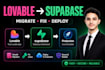migrate your lovable app to supabase and deploy it
