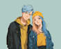 draw anime couple illustration