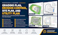 design grading plan, erosion control, site plan, and utility plan