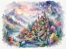 create watercolor and digital illustrations