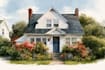 paint watercolor house portrait