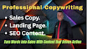 write sales copy, landing page, and SEO content