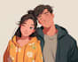 draw unique cartoon couple illustration