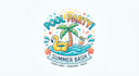 design a fun and vibrant pool party logo
