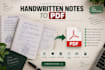 convert hindi and english handwritten notes to PDF