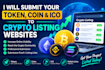 submit your token, coin and ico to crypto listing websites