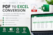 convert PDF files to editable excel spreadsheets