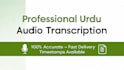 transribe urdu audio to text accurately in 24 hours