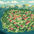 create a beautiful campus map illustration