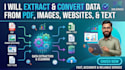 extract and convert data from pdfs, images, websites, and text