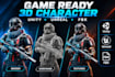 create a game ready 3d character for unity and unreal