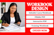 design workbook fillable PDF interactive PDF editable canva training workbook