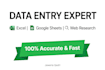 do data entry, google sheets, and web research accurately