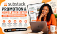 do substack promotion, newsletter setup, subscriber growth