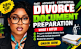 prepare and organize uncontested divorce paperwork, documents and forms