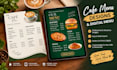 design a modern cafe, restaurant and bakery menu