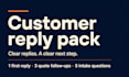 write customer inquiry replies and quote follow up messages
