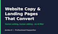 write SEO website copy and landing page copy that converts