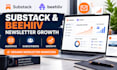 do substack newsletter promotion, beehiiv, increase  audience and subscribers
