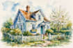 do watercolor house painting