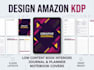 design amazon KDP, low content book interior, journal planner, notebook cover