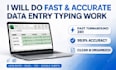 do data entry, typing and excel