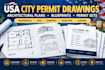 create USA city permit drawings, architectural plans, blueprints and permit sets