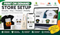 setup shopify etsy website print on demand custom tshirt printiful merch design