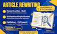 rewrite article ai to human, seo optimized, plagiarism free