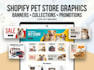 design shopify pet store banners, collection, ecommerce graphics