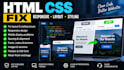 fix HTML CSS responsive layout and website styling issues