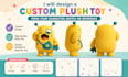 create a plush toy design from your character, artwork or creative idea