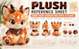 turn your character into a production ready plush reference sheet